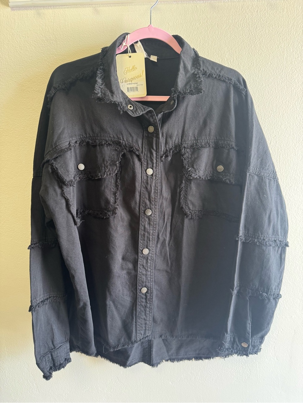 Elan "Devan" Rock & Roll Distressed Shacket